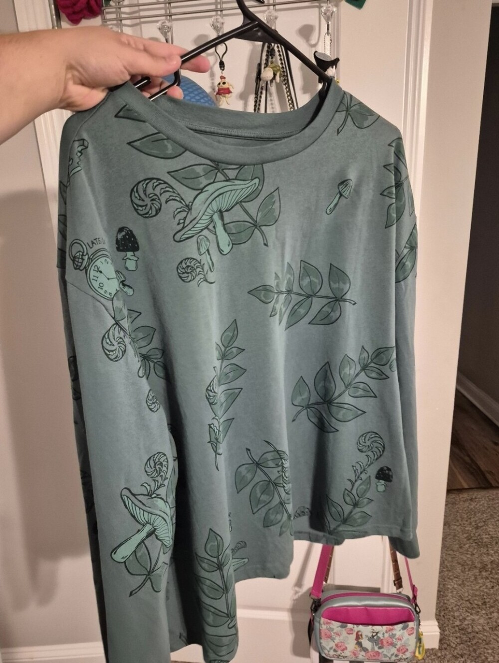 Disney parks alice in wonderland green long sleeve t shirt
